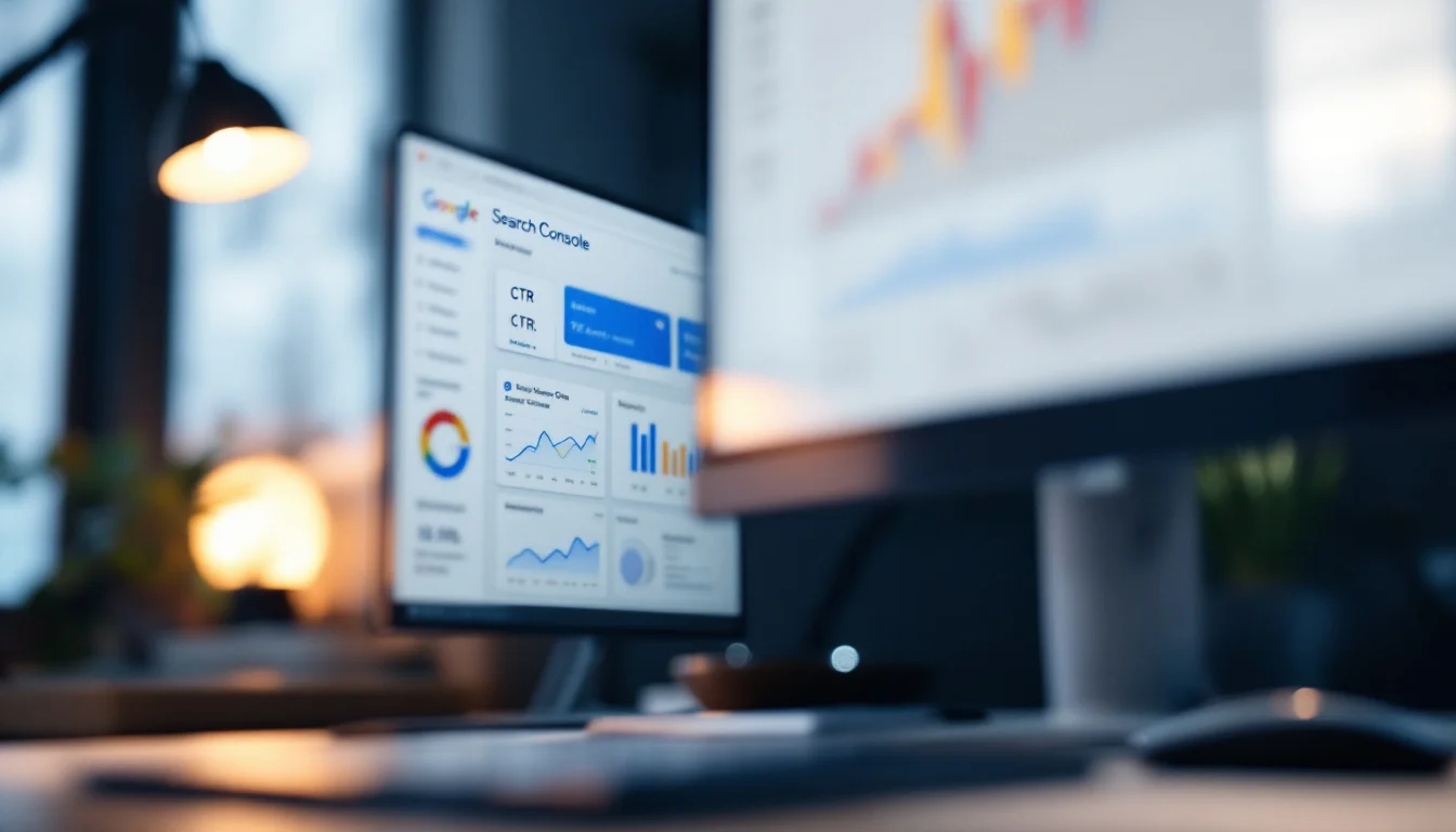 דוח ביצועים בGoogle Search Console עם תרשימים של חשיפות וקליקים