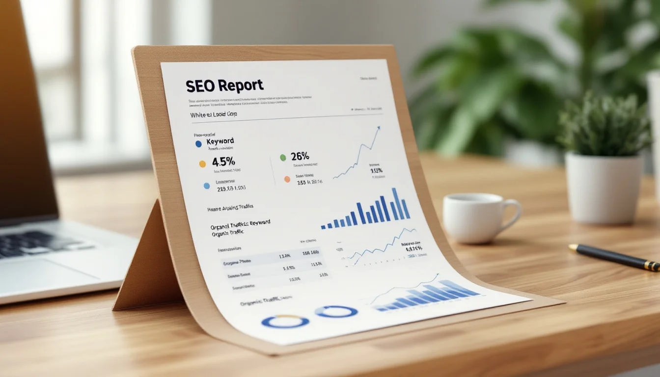 דוח white label SEO מקצועי לסוכנות דיגיטל עם גרפי דירוגים